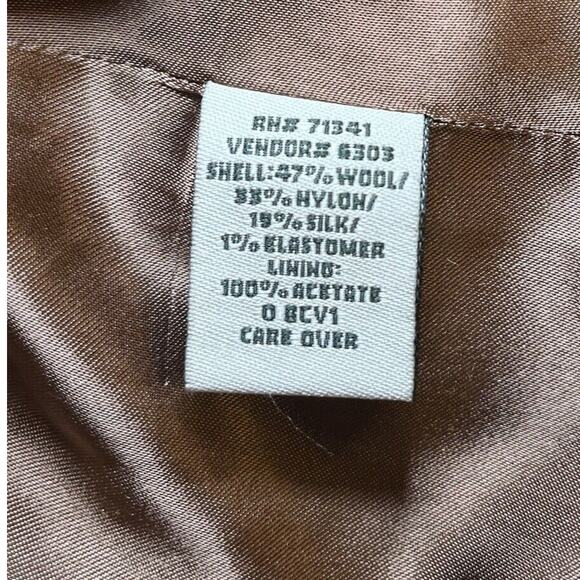 LL Bean Blazer 3 Button Jacket Women's Large Wool Lined Silk Blend Herringbone - Picture 5 of 16